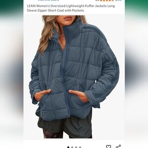 Women's Blue Lightweight Puffer Jacket